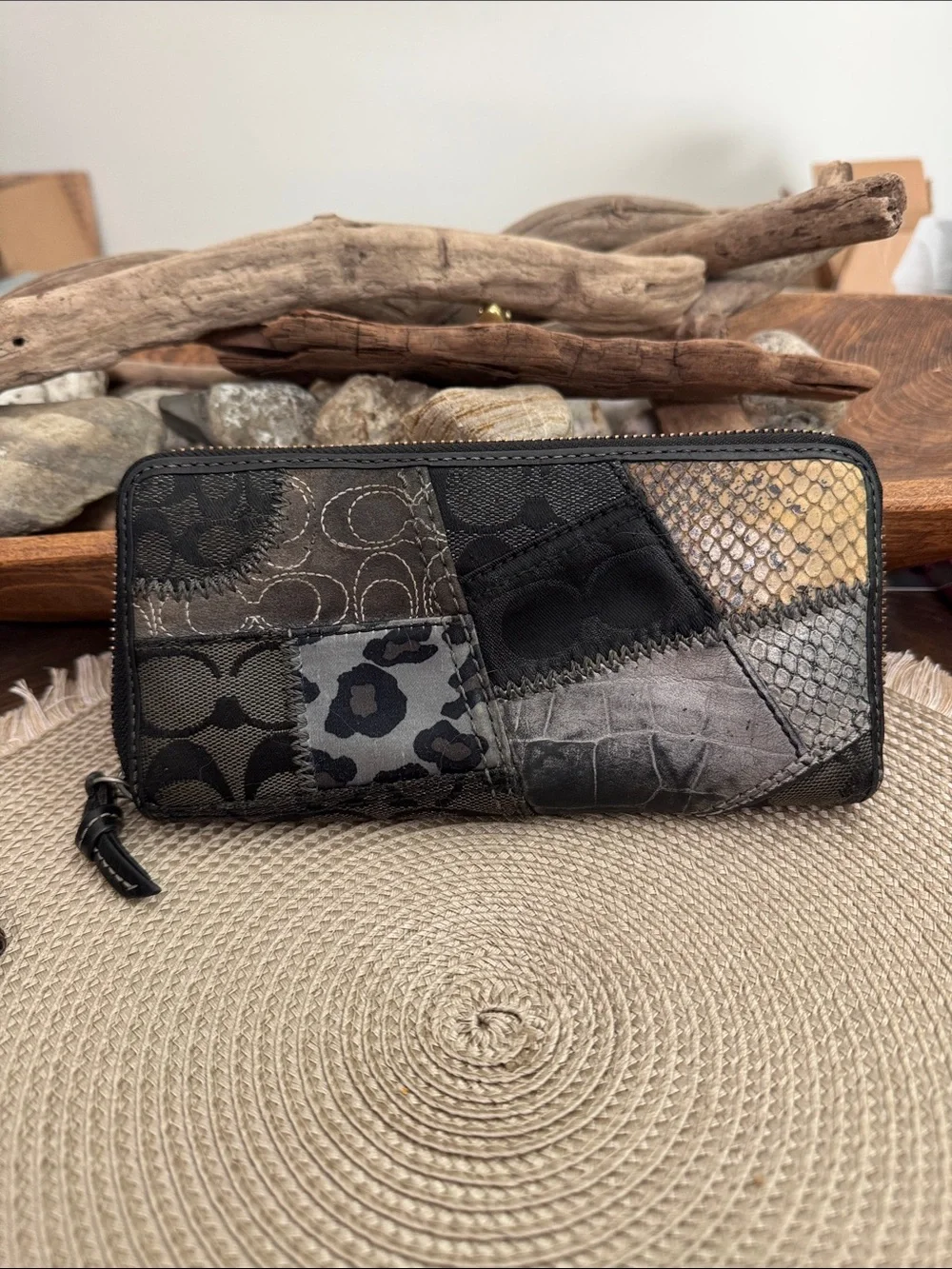 Coach patchwork zip